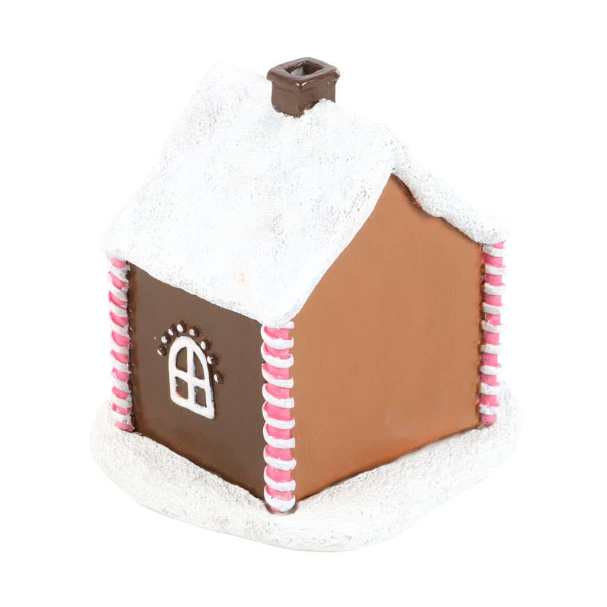 Pink Gingerbread House Christmas Incense Cone Burner - Fresh Start Candles