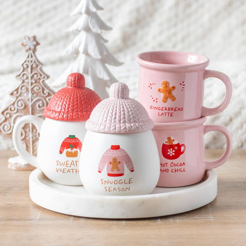 Pink Gingerbread Latte Christmas Mug - Fresh Start Candles
