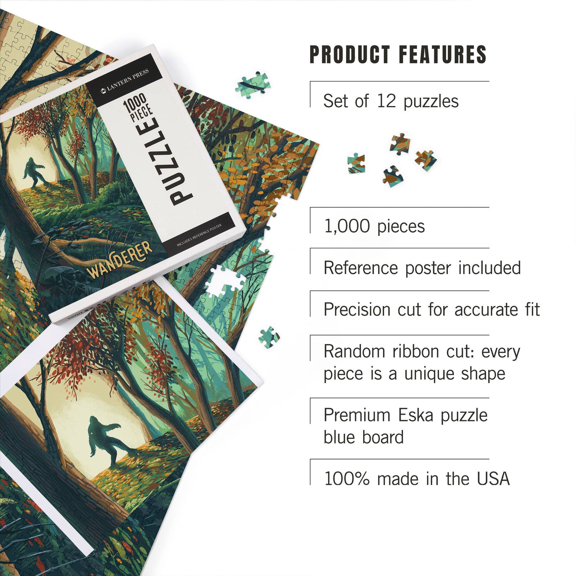 PUZZLE PACK Bigfoot Series 1, Set of 12 Puzzles - Fresh Start Candles