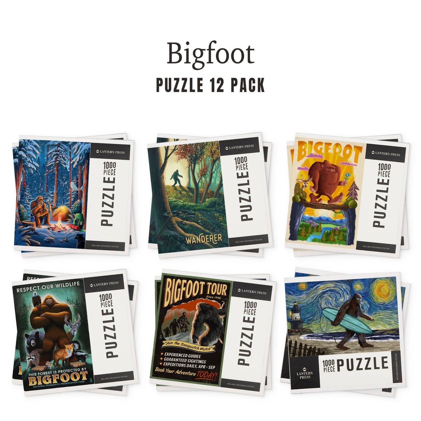 PUZZLE PACK Bigfoot Series 1, Set of 12 Puzzles - Fresh Start Candles