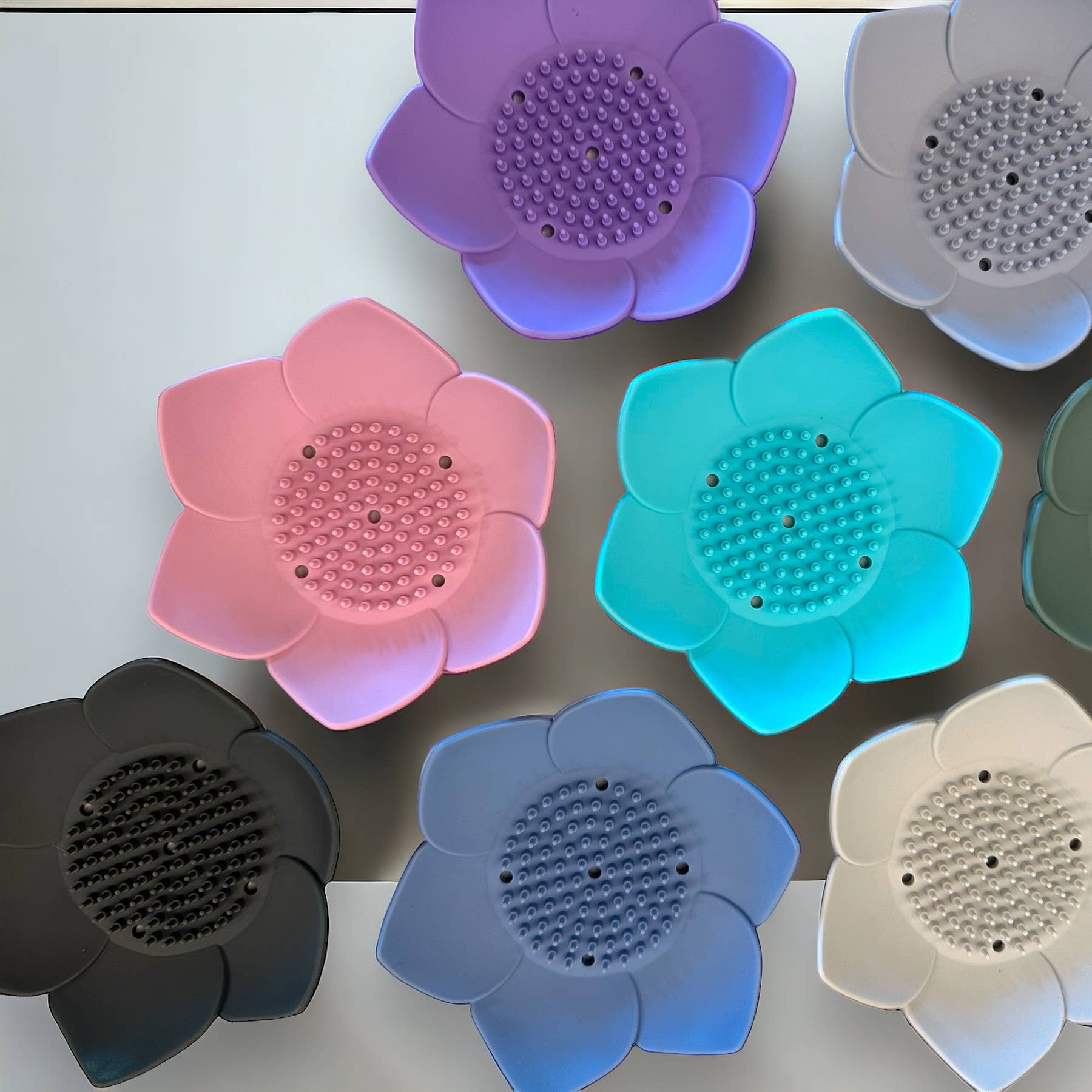 Shower Steamer Tray - Lotus Shape: Blue - Fresh Start Candles