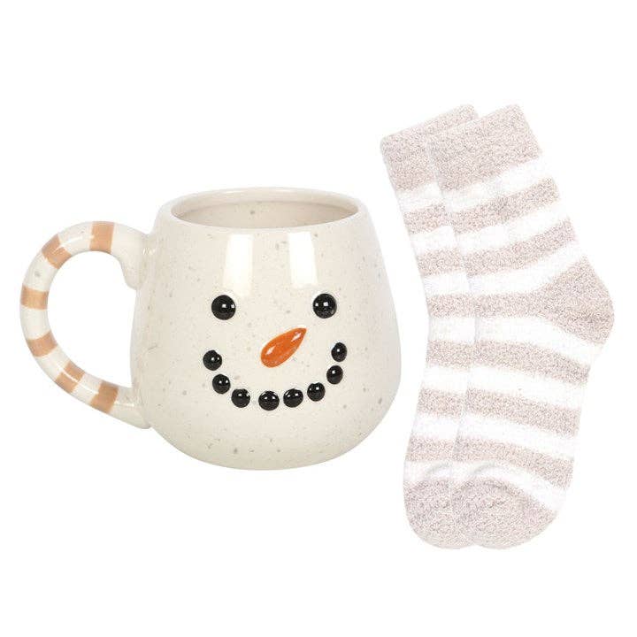 Snowman Christmas Mug and Socks Set - Fresh Start Candles