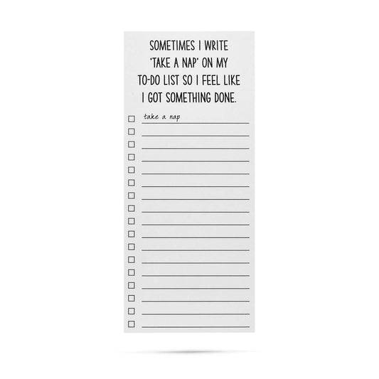 Sometimes I write take a nap on my to do list funny list pad - Fresh Start Candles