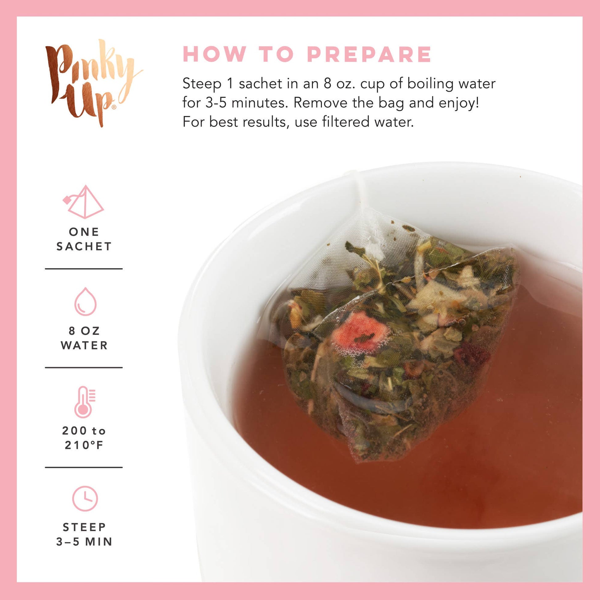 Strawberry Mint Herbal Tea 15 Sachets - Fresh Start Candles