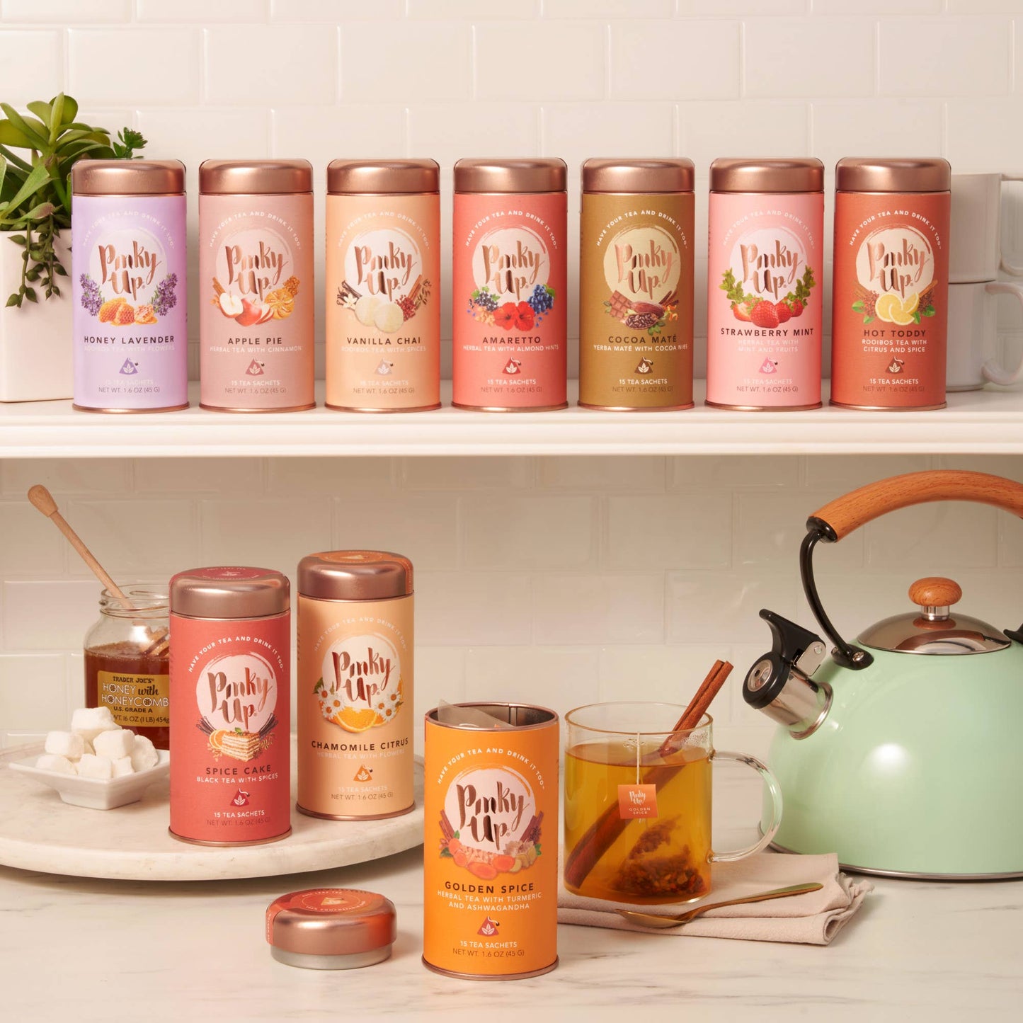 Strawberry Mint Herbal Tea 15 Sachets - Fresh Start Candles