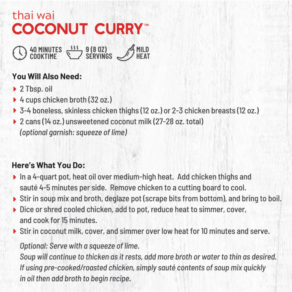Thai Wai Coconut Curry Soup Mix - Fresh Start Candles