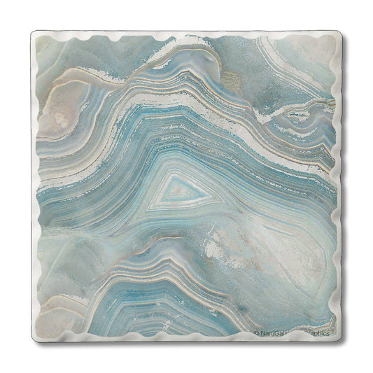 Thirstystone "Agate In Blue" Tumbled Tile Coaster 4pk - Fresh Start Candles
