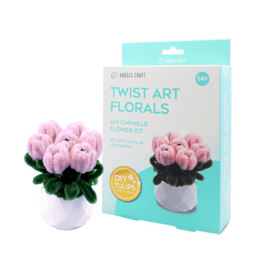Tulips Twist Art Floral DIY Kit – Chenille Flower Craft - Fresh Start Candles