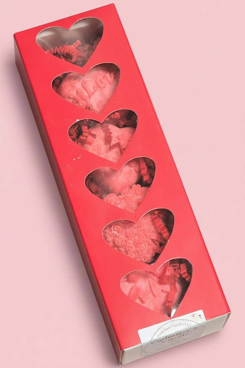 Valentine Heart Shaped Mini 4ct - Fresh Start Candles