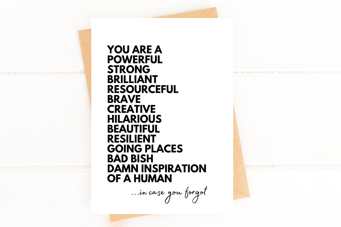 You Are An Inspiration In Case You Forgot Encouragement Card - Fresh Start Candles
