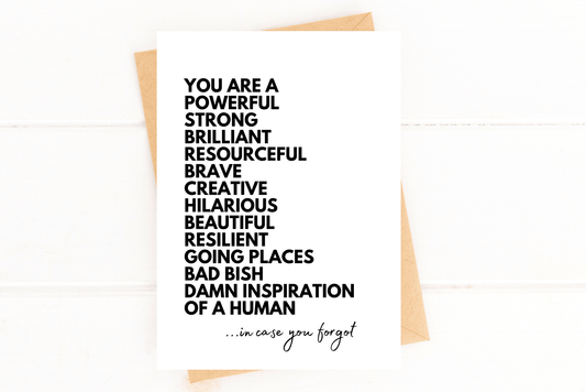 You Are An Inspiration In Case You Forgot Encouragement Card - Fresh Start Candles